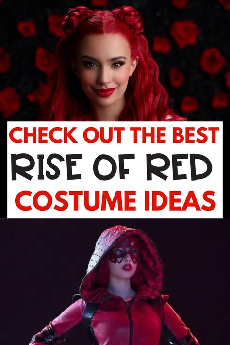 Descendants 4 costumes are one of the hottest trends this Halloween. Find everything you need for the ultimate Rise of Red costume right here Rise Of Red Costume Diy, Rise Of Red Makeup, Descendants Red Costume, Diy Red Descendants Costume, Rise Of Red Costume, Red Descendants Costume, Easy Disney Villain Costumes Diy, Red Queen Costume Diy, Rise Of Red Descendants Party Ideas