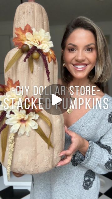 Mary Beth Wilhelm on Instagram: "This one is for my Fall girlies that aren’t ready for Halloween quite yet 😅. I gave these $5 24” stacked pumpkins from the Dollar Tree a little neutral glow up 😏. Another super simple and affordable decor DIY!

Materials used:
Stacked pumpkins (comes in a set)
Acrylic paints- I used Apple Barrel brand from Walmart in the shades: Warm buff (base coat) Territorial Beige, and Ivory for accent colors. 
You can also use spray paint! 
Baking Powder for texture (optional step) 
Faux Autumn florals 
Hot glue" Paint Baking Soda, Cowboy Soup, Fall Diys, Craft Pumpkins, Autumn Florals, Halloween Trends, Easy Fall Decor, Dollar Tree Fall, Fall Arts And Crafts