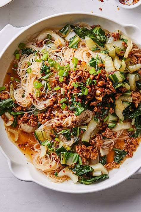 Recipes For Pak Choi, Healthier Asian Recipes, Pretty Dinner Recipes, Light Asian Meals, Pork Bokchoy Stirfry, Weeknight Asian Dinner, Ramen Noodle Recipes Bokchoy, Bock Choy Recipe, Southeast Asian Recipes