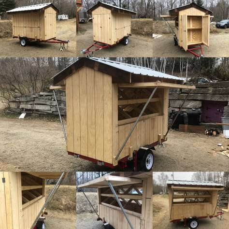 Food Stand Design Street Farmers' Market, Roadside Stand On Wheels, Farmers Market Trailer Farm Stand, Moveable Farm Stand, Farm Stand With Fridge, Farm Stand On Trailer, Mobile Farm Stand Trailer, Roadside Bread Stand, Portable Farm Stand