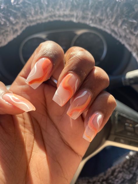 Hoco Nails, Peach Nails, Black Nails, Nails Inspiration, Swirl, Nail Art, Nails, Beauty, Quick Saves