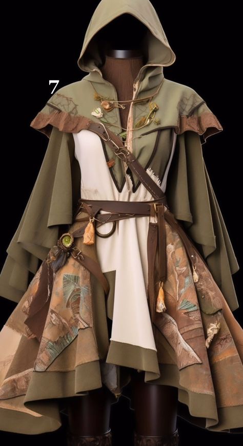 Arcane Clothes Ideas, Wanderer Aesthetic Outfits, Baggy Fantasy Clothes, Fantasy Clothing Adventure, Lunarpunk Outfit, Biopunk Aesthetic Outfit, Traveler Fantasy Outfit, Solarpunk Fashion Outfits, Cool Fantasy Outfits