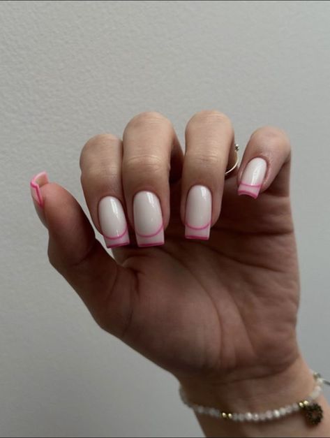 Nail Inspo French, Milk Nails, Manicure Nail Designs, Hello Nails, Casual Nails, French Nail Designs, Neon Nails, Heart Nails, Dream Nails