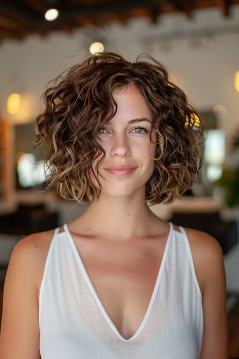 37 Cutest Curly Bobs Hairstyles to Embrace Your Natural Texture Medium Length Curly Hairstyles Natural, Haircut Inspiration Short, 90s Bob With Bangs, Haircuts For Fine Curly Hair, Short Curly Bobs, Curly Angled Bobs, Bobs Hairstyles, Curly Bobs, Shaggy Bob Hairstyles