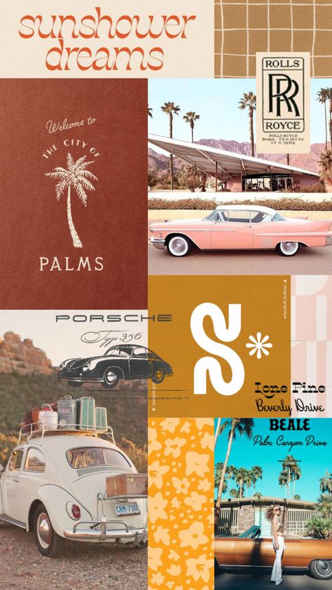 App Moodboard Inspiration, Vintage Branding Design Color Palettes, Modern 70s Aesthetic, Creative Moodboard Design, Vintage Travel Aesthetic, Collage Branding, Retro Moodboard, Brand Collage, Vintage Branding Design