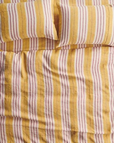 Striped Linen Bedding, Pasadena Bungalow, Velvet Quilt Cover, Linen Valances, Loft Bedroom, Desert Sun, Bedroom Style, Velvet Quilt, Visual Board