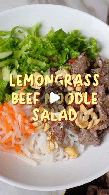 Sylvia Nguyen on Instagram: "✨Episode 3 of my Vietnamese Noodle Bowl Series features this HEALTHY, quick, and easy Lemongrass Beef Noodle Salad - Bún Bò Xào 🤤!  This dish comes together in 20 minutes and something the whole family can enjoy! Mom used to make this at least once a week because of how quick and easy it was make. Plus we all loved it 😍!!  ✨Question for the polls: would y’all like me to put this whole noodle bowl series into a downloadable PDF?! 👀  👉Comment “BUN” for the link to the full recipe video 😍 . . #vietnamesefood #asiancooking #beef #noodles #healthy #vietnamesecuisine" Vietnamese Rice Noodle Bowl, Vietnamese Beef Noodle Bowl, Bun Bowls Vietnamese Noodle, Shrimp Vietnamese Noodle Bowl, Mi Quang Vietnamese Noodle, Vietnamese Noodle Salad, Salad Buffet, Rice Noodle Recipes, Vietnamese Noodles