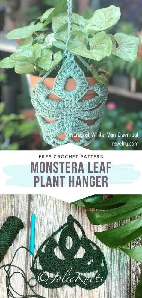 Never Ending Star Crochet Plant Hanger, Crochet Bat Plant Hanger, Crochet Monstera Plant Free Pattern, Macrame Leaf Plant Hanger, Free Monstera Crochet Pattern, Crochet Pattern Reading, Crochet Gifts For Plant Lovers, Nature Crochet Pattern Free, Knitted Plants Free Pattern