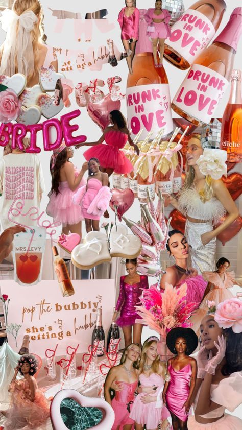 Mood Board Bachelorette, Pink Bachelorette Gift Bags, Bride Bachelorette Photo Ideas, Pink Glam Bachelorette Party, Glitz And Glam Bachelorette Party Pink, Wine Night Bachelorette Party, Rose All Day Bachelorette Party, Classy Pink Bachelorette Party, Hens Pink Theme