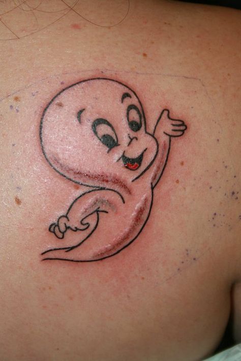 casper Casper The Ghost Tattoo, Casper The Friendly Ghost Tattoo, Casper Tattoo, Quad Tattoo, Spot Tattoo, Gangsta Girl Style, Ghost Tattoo, Casper The Friendly Ghost, Friendly Ghost