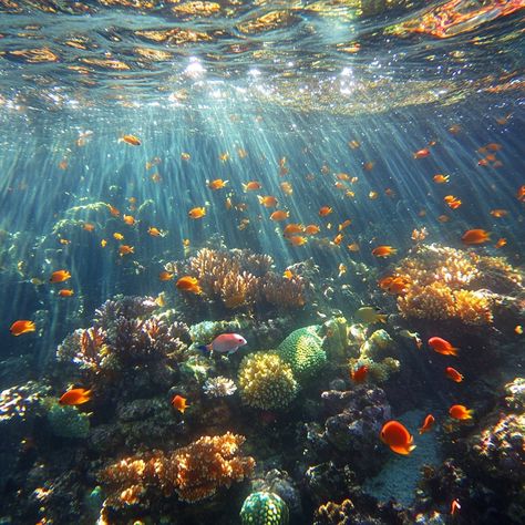 #Underwater coral #beauty: #Underwater view of a vibrant coral reef teeming with colorful #fish beneath the #ocean surface. #sunlight #aiart #aiphoto #stockcake ⬇️ Download and 📝 Prompt 👉 https://stockcake.com/i/underwater-coral-beauty_1412035_193408 Underwater Marine Life, Ocean Floor Photography, Coral Reef Landscape, Coral Reefs Aesthetic, Coral Reef Photography Ocean Life, Coral Aesthetic Ocean, Ocean Aesthetic Landscape, Half Underwater Photography, Pdp Y2k