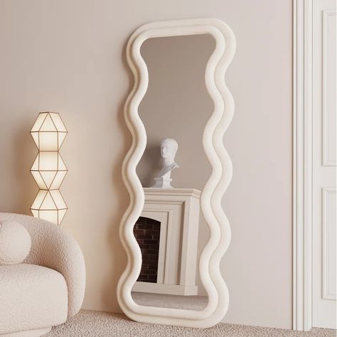 Ivy Bronx Benites Wavy Mirror & Reviews | Wayfair Arched Floor Mirror, Arch Floor Mirror, Wavy Mirror, Wooden Mirror Frame, Yellow Cushions, Body Mirror, Length Mirror, Standing Mirror, Full Length Mirror