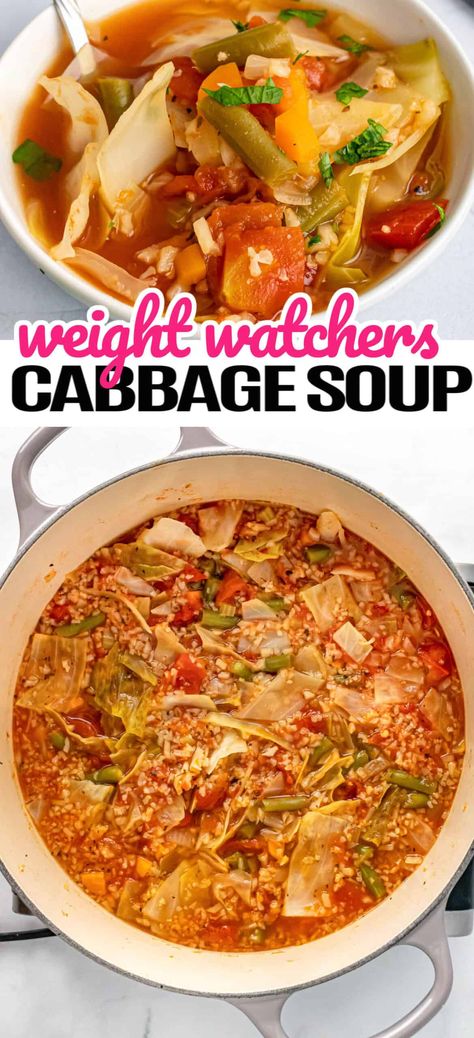 Weight Watchers Cabbage Soup Recipe, Weight Watchers Cabbage Soup, Weight Watcher Vegetable Soup, Cabbage Soup Crockpot, Cabbage Soup Diet Plan, Soup Cabbage, Cabbage Soup Diet Recipe, Weight Watchers Meal Plans, Weight Watchers Soup