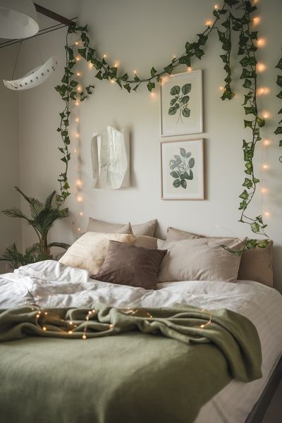 Home Bedroom Ideas, Stylish Apartment Decor, Simple Apartment Decor, Zen Bedroom Ideas, Bedroom Ideas For Small Rooms Diy, Fall Bedroom Ideas, Small Apartment Bedrooms, College Room Decor, Natural Bedroom