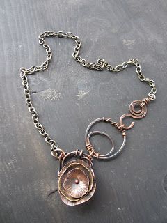 Riveted Jewelry, Rivet Jewelry, Chain Ideas, Patina Earrings, Wire Wrapped Stone Jewelry, Copper Jewellery, Metalsmithing Jewelry, Mixed Metal Jewelry, Wire Wrapping Stones