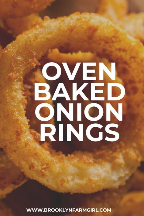 Oven Baked Onion Rings, Healthy Onion Rings, Onion Rings Recipe Easy, Burgers And Hot Dogs, Baked Onion Rings, Homemade Onion Rings, Baked Onion, Onion Rings Recipe, Baked Onions