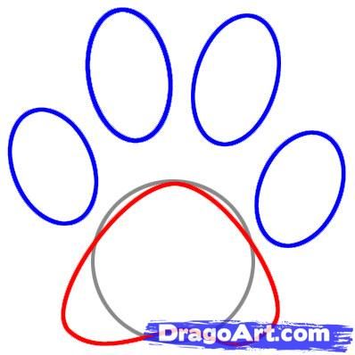 draw a paw print step 3 Dog Paw Painted Rocks, Paw Print Painted Rocks, Traceable Art, Paw Print Drawing, Markers Ideas, Paw Print Crafts, Dog Paw Drawing, Elephant Painting Canvas, Paw Drawing