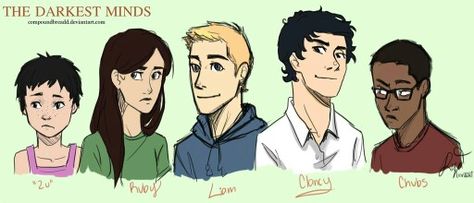 Zu, Ruby, Liam, Clancy, Chubs. Other wise know as The Black Betty Gang and Clancy The Darkest Minds Series, Alexandra Bracken, Darkest Minds, Book Obsession, Film Anime, Chin Length, The Darkest Minds, Black Betty, Hair Brown