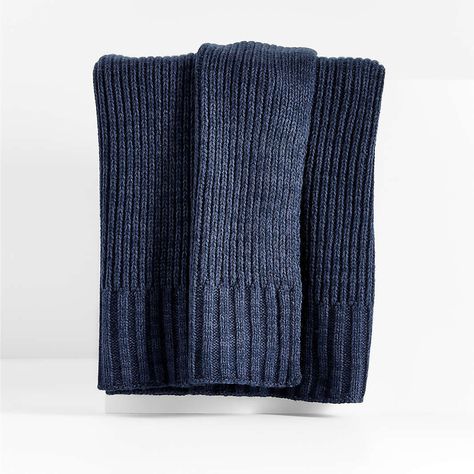 Bed Blankets: Twin, Full/Queen & King | Crate & Barrel Canada Throw Pillow Arrangement, Honey Sweater, Modern Throw Blanket, Dark Blue Sweater, Arm Knitting Blanket, Plaid Pillow Covers, Christmas Throw Blanket, Blue Throw Blanket, Warm Throw Blanket