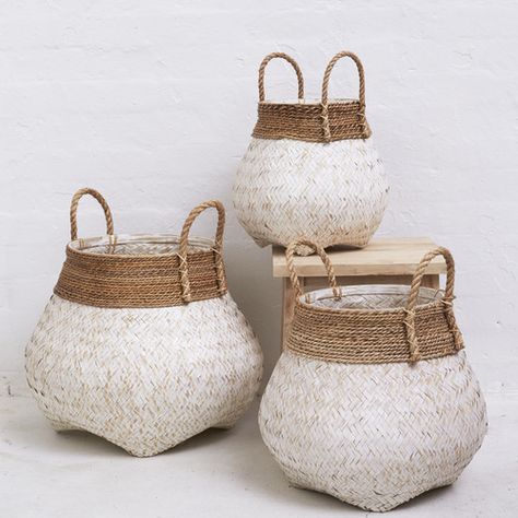 POM POM HANDWOVEN BASKET Book Baskets, Rope Weave, Bamboo Basket, Small Basket, Woven Baskets, Hand Woven Baskets, Natural Fibre, Cotton Texture, Traditional Weaving