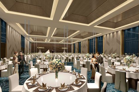 Small Banquet Hall, Banquet Hall Design, Luxury Banquet Hall, Marriage Hall Decoration, Meeting Room Hotel, Ballroom Design, Party Halls, Conference Room Design, Hotel Room Interior