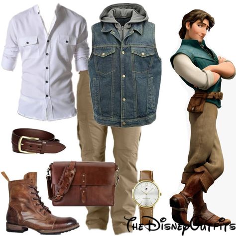 @thedisneyoutfits shared a photo on Instagram: “Flynn Rider {Men's Fashion} Inspired Outfit🐎 °•°•° My favorite Disney prince! This outfit was requested by @babypanda923” • Apr 15, 2020 at 12:38am UTC Disney Prince Outfits For Men, Disney Bounding Men, Disneybound Men, Disney Prince Costume, Disney Costumes For Men, Male Disney Characters, Disney Character Outfits