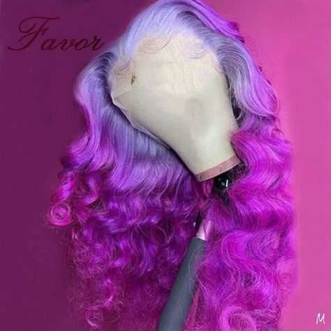 Pink Purple Ombre, Hair Colorful, Lace Fronts, Purple Wig, Remy Human Hair Wigs, Pretty Hair Color, Ombre Wigs, Hair Laid, Peruvian Hair