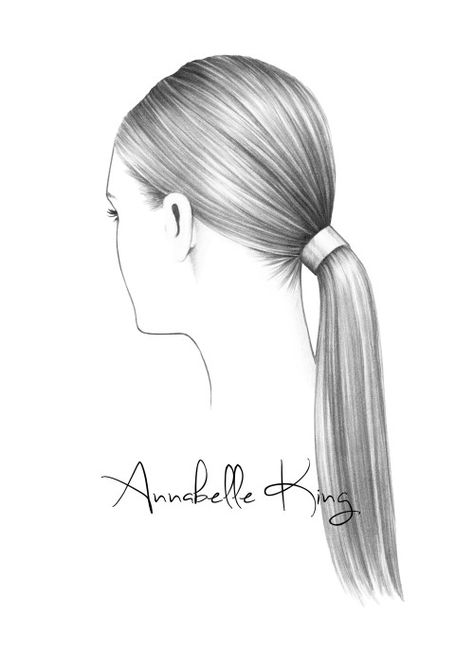 Hairstyle Illustration, Ponytail Drawing, Hair Study, Hairstyle Art, Hair Illustration, Luxury Linens, Design Sketchbook, Hair Sketch, Fashion Design Sketchbook