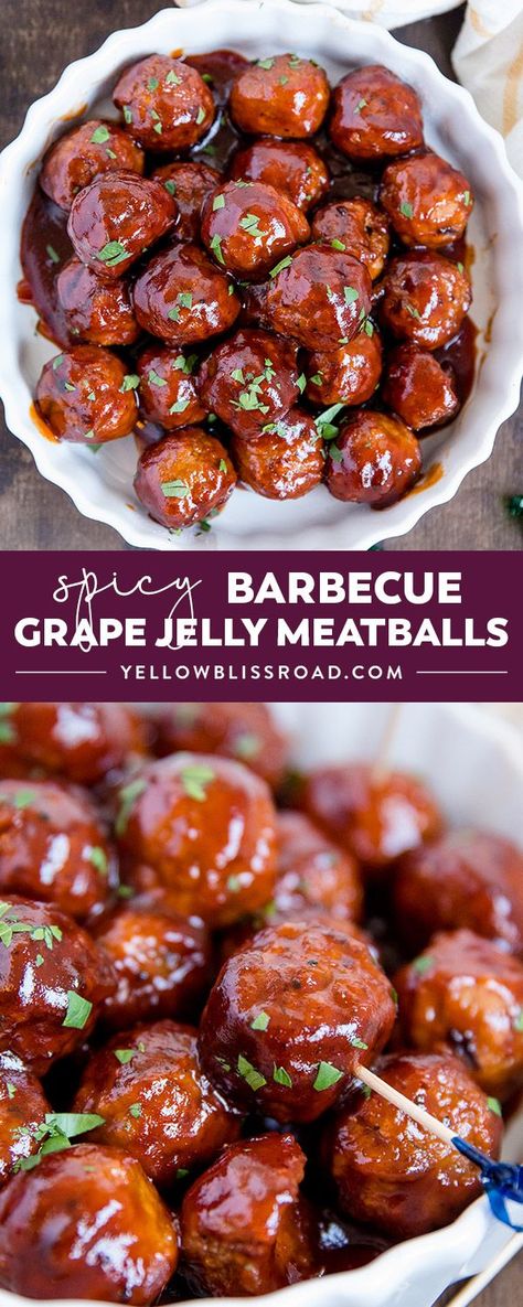 Meatballs Barbecue, Food Easy Dinner, Party Food Easy, Bbq Grape Jelly Meatballs, Party Food Easy Appetizers, Party Meatballs, Jelly Meatballs, Appetizer Party, Grape Jelly Meatballs