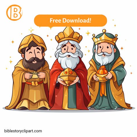 The Biblical Magi - Three Wise Kings - Clipart image Wise Men Gifts, Christmas Nativity Scene Display, 3 Wisemen, Live Nativity, Bible Clipart, Nativity Scene Display, The Three Wise Men, Nativity Story, Man Clipart