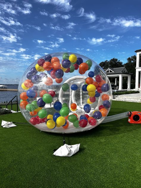 The bubble house is always a crowd pleaser! Your guests will have a blast as the balloons swirl around them. Customize it to your theme with colors and custom balloons! Party Rental Ideas, Rental Ideas, Bubble House, Birthday Boys, Custom Balloons, Soft Play, The Bubble, Halloween Theme, Crowd Pleaser