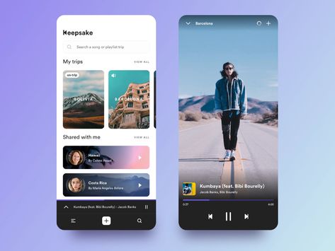 Keepsake , create playlists while traveling by Emanuel Smargiassi on Dribbble Offline Music Apps, Playlist App, Music Playlist Graphic Design, Music Ux Design, Music App Ui Design, Music Ui, Mobile Website Design, Music App, Ios Design