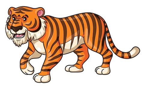 Walking Cartoon, Tiger Walking, Vector Photo, Cartoon Drawings, Premium Vector, Graphic Resources, Line Art, Abc, Walking