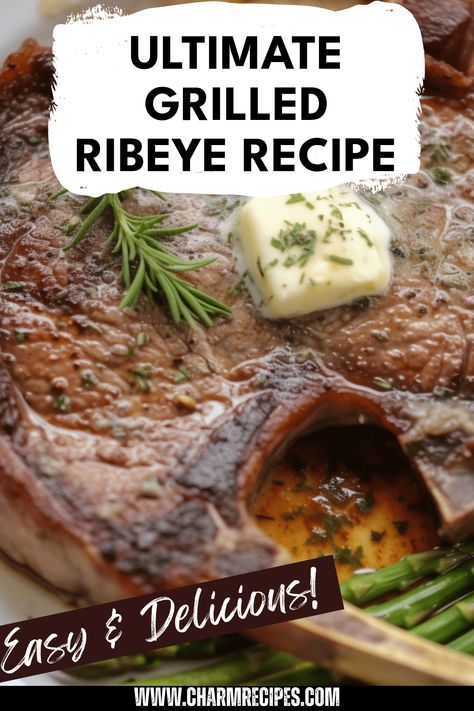 Experience your best steak night with this Ultimate Grilled Ribeye Recipe. This jaw-dropping recipe focuses on the unbeatable flavor and juicy tenderness of ribeye steaks, making it a favorite for BBQ lovers. Elevate your grilling game with seasoning tips and cooking techniques that ensure a perfect char every time. Impress family and friends with each slice being packed with rich flavors and textures that melt in your mouth. Enjoy your custom marinade ideas for that unforgettable steak experience. Ribeye On The Grill, Ribeye Marinade, Ribeye Steak Marinade, Homemade Steak Marinade, Marinade Ideas, Grilled Ribeye Steak Recipes, Ribeye Recipe, How To Cook Ribeye, Ribeye Steak Recipe