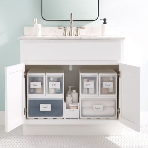 Bathroom Sink Storage Ideas, Dorm Bathroom Organization, Bathroom Under Sink Storage, Under Bathroom Sink Storage, Kids Bathroom Organization, Under Bathroom Sink, Bathroom Under Sink, Bathroom Sink Organization, Bathroom Drawer Organization