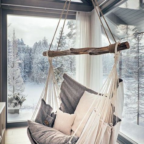 Hammocks Inside, Outdoor Hanging Chairs, Hammock Diy, Diy Hammock Chair, Hammock In Bedroom, Hammock Chairs, Baby Hammock, Diy Hammock, Hanging Beds