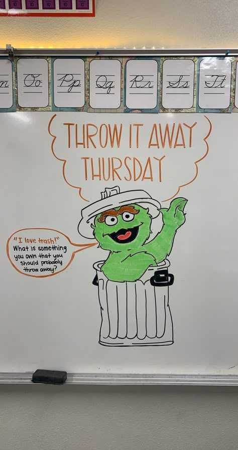 Thinking Thursday Activities, Whiteboard Ideas Thursday, Thursday Classroom Morning Message, Think About It Thursday Questions, Fun White Board Ideas, Thursday Whiteboard Message, Thursday Whiteboard Prompt, Cute Whiteboard Ideas, Whiteboard Journal Prompts