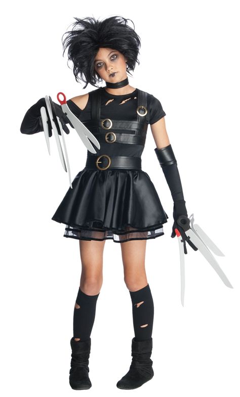 Miss Scissorhands Teen Costume Edward Scissorhands Halloween Costume, Edward Scissorhands Halloween, Edward Scissorhands Costume, Black Halloween Dress, Edward Scissorhands, Couples Halloween, Bourbon Street, Halloween Fancy Dress, Fantasias Halloween