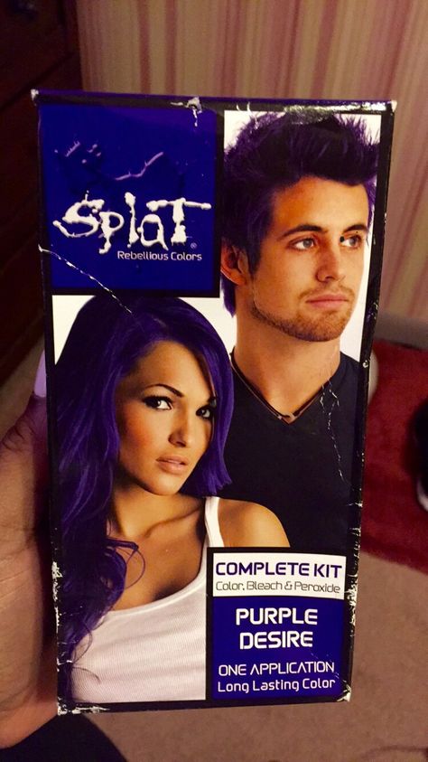 Splat Hair Dye Purple Desire Splat Purple Hair Dye, Permanent Purple Hair Dye, Best Purple Hair Dye, Bleach Hair Dye, Purple Hair Dye, Splat Hair Color, Permanent Hair Dye Colors, Hair Dye Brands, Dyed Hair Purple