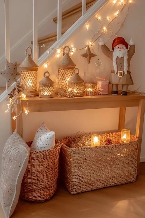 11 Holiday String Light Ideas for Cozy Settings 15 Fairy Lights Christmas Decor, Hanging Lights In Living Room, String Light Ideas, Room String Lights, String Lights Inside, Lights Ideas, Winter Decorations, Light Ideas, Small Closet