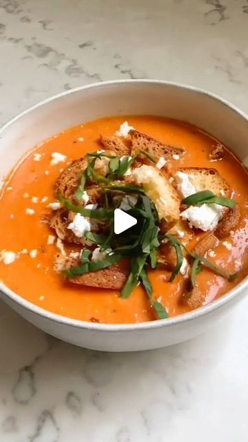 The Mediterranean Diet on Instagram: "🫒🥘 Baked Feta Tomato Soup

💁‍♀️ Type "Yes" If You Want to Get More Recipes From @mediterraneandiet_mealplan 

👋 Follow @mediterraneandiet_mealplan to Get Daily Mediterranean Recipes

👉 Ingredients (5-6 servings):
• 2 pints cherry tomatoes
• 8 oz. feta
• 4 garlic cloves
• 1/4 cup extra virgin olive oil
• salt
• pepper
• red pepper flakes
• 1/2 medium yellow onion, diced
• 1 28 oz can crushed tomatoes
• 4 cups low-sodium vegetable broth
• fresh thyme
• fresh basil

🙏 Thank you: @allies.eats 

#mediterraneanfood #healthyfood #delicious #dinner #greekfood #mediterraneanlife #mediterraneanstyle #healthyfood #delicious #greekfood #lunch #healthyeating #diet #nutritiousgetment #salad #glutenfree #healthy #mealprepping #healthymealprep #cookbook#plantbas Feta Tomato, Can Crushed Tomatoes, Baked Feta, The Mediterranean Diet, Vegetable Broth, More Recipes, Crushed Tomatoes, Fresh Thyme, Delicious Dinner