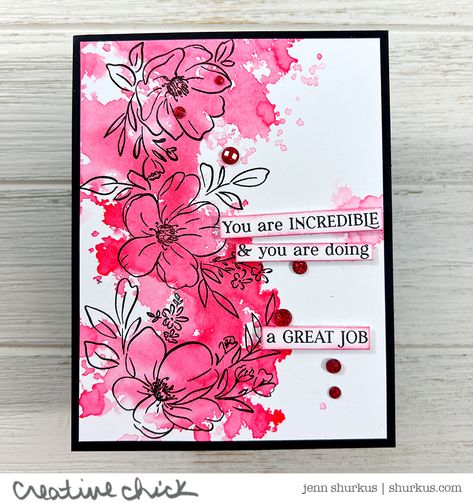 Pinkfresh November Instagram Hop - {creative chick} | shurkus.com Birthday Card Ideas Pink Edition, Pink Ink Designs Cards, November Instagram, You Are Incredible, Line Art Images, Moms Birthday, Page Borders Design, Birthday Card Drawing, Pinkfresh Studio