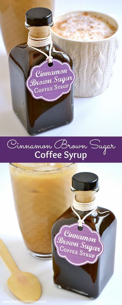 Brown Sugar Coffee Syrup, Brown Sugar Coffee, Homemade Coffee Syrup, Homemade Brown Sugar, Gifts Homemade, Brown Sugar Syrup, Homemade Syrup, Homemade Coffee, Cinnamon Brown