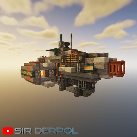 Minecraft Spaceship Build, Minecraft Cannon, Cyberpunk Spaceship, Minecraft Spaceship, Minecraft Cyberpunk, Minecraft Steampunk, Minecraft Inspiration, Minecraft Room, Minecraft Construction