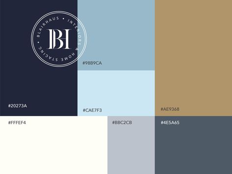 Check out the neutral and sophisticated color palette from our Blairhaus Interiors rebranding project. 88 West was honored to provide a modern, elegant rebrand for North MS's premier interior design firm. See more about this project at 88westagency.com. #88WestBranding #Brandingfromtheinsideout #BrandingAgency #InteriorDesign #TupeloMS #Blairhaus #GraphicDesign #BlairhausInteriors #MarketingAgency #Navy #Gold #Realestate #Denim #Home #Remodel #Branding #HomeStaging #Collage #ColorPalette #Home Navy Tan Color Palette, Navy Silver Color Palette, Navy Blue Gold Color Palette, Navy Blue Color Palate, Navy Cream Color Palette, Blue Business Color Palette, Navy Gold Palette, Law Color Palette, Navy Branding Color Palette