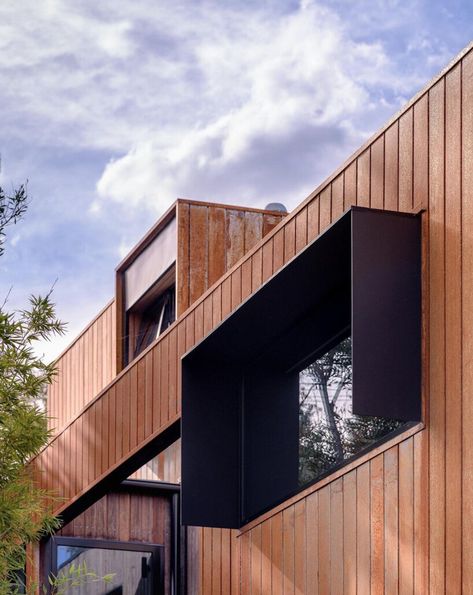 Steel Cladding, Passive Solar Design, Steel Sheds, Solar Design, Weathering Steel, Warm Interior, Clerestory Windows, Architecture Awards, Corten Steel