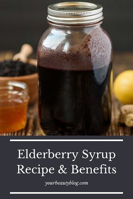 How to make elderberry syrup recipe. Also includes the benefits, dosage, uses, shelf life, and what to do with it. Take it daily or when sick for cough, for colds, or for the flu. This is an easy and simple recipe iwth honey that you can DIY at home. Directions for how to take elderberry syrup and usage. Homemade elderberry syrup is easy to make. #elderberry #naturalremedy #cough #cold Dried Elderberries, Homemade Elderberry Syrup, Elderberry Syrup Recipe, Elderberry Juice, Homemade Elderberry, Ginger Honey Lemon, Elderberry Recipes, Stove Top Recipes, Homemade Syrup