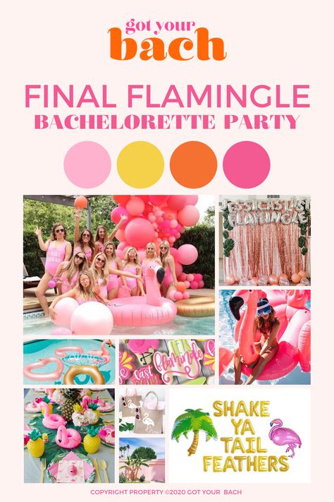 Got Your Bash | Party Planning Services Tropical Hens Party, Tropical Bachelorette Party Outfits, Tropic Like Its Hot Bachelorette Party, Pool Party Bachelorette Ideas, Last Flamingle Bachelorette, Autumn Bachelorette, Final Flamingle Bachelorette, Flamingle Bachelorette Party, Bach Themes