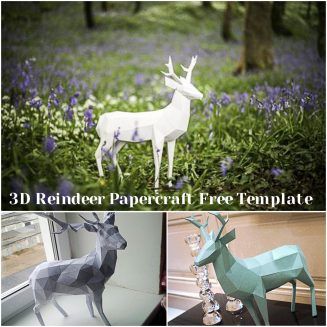 3d Reindeer Template, Free 3d Papercraft Templates, Box Animals, Papercraft Templates Printables, 3d Silhouette, 3d Reindeer, 3d Templates, Bunny Room, Animal Templates