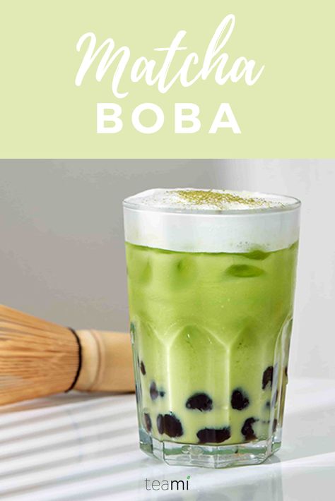 Ready to make delicious matcha boba at home? This is a great way to save money and customize it with our Matcha to make it healthy + refreshing!   #bobatea #matcha #matcharecipe #matchadrinks #matchalover #tea #tearecipes #teabenefits #greentea #greentearecipes #matchahowto #howtomakeboba #bobateabenefits #healthydrink #healthydrinkrecipe Matcha Boba Tea, Matcha Bubble Tea, Boba Tea Recipe, Thai Milk Tea, Milk Tea Recipes, Matcha Green Tea Latte, Matcha Milk, Matcha Tea Powder, Matcha Drink